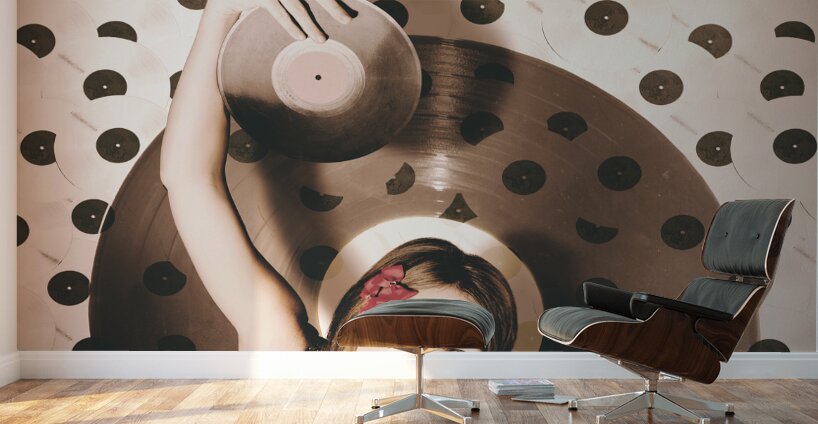 Pinup DJ rocking around the clock  Wall Murals