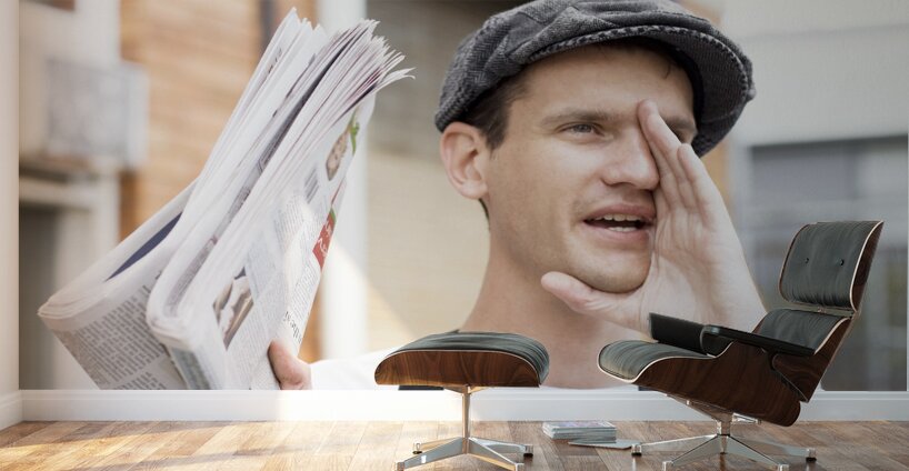 Spruiking Newspaper Boy Wall Murals