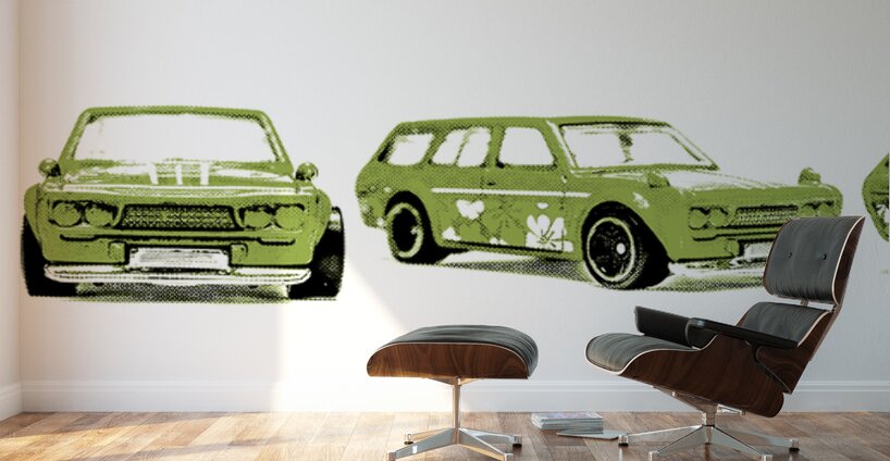 Datsun 510 Comic Strip Wall Murals