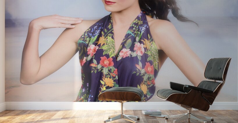 Outdoor fashion portrait. Spring twilight beauty Wall Murals