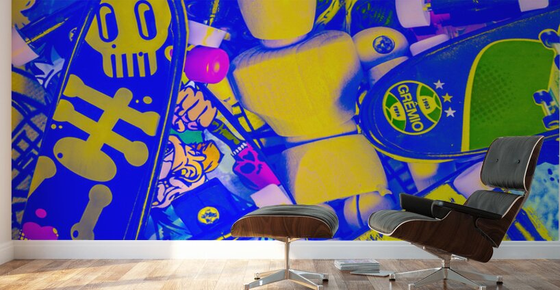 Urban skater pileup  Wall Murals