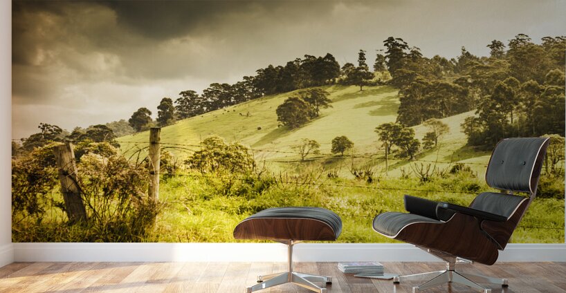 Colourful fields and farmyards Wall Murals