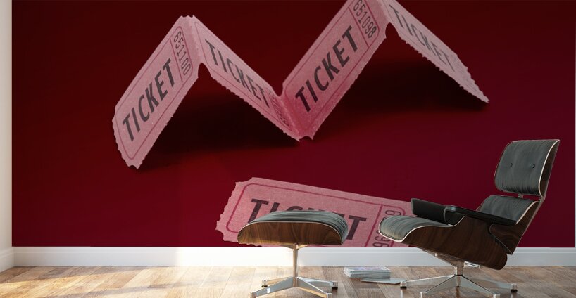 Vintage cinema movie ticket Wall Murals