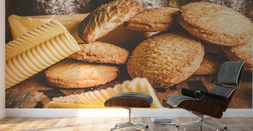Vintage butter shortbread biscuits Wall Murals