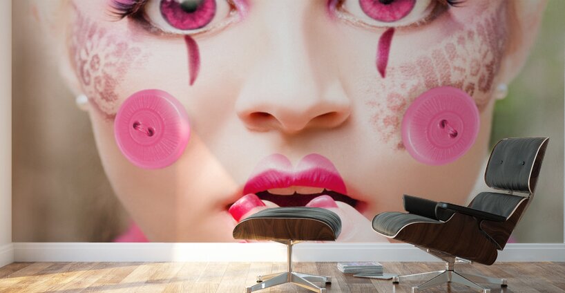 Surprised doll face Wall Murals