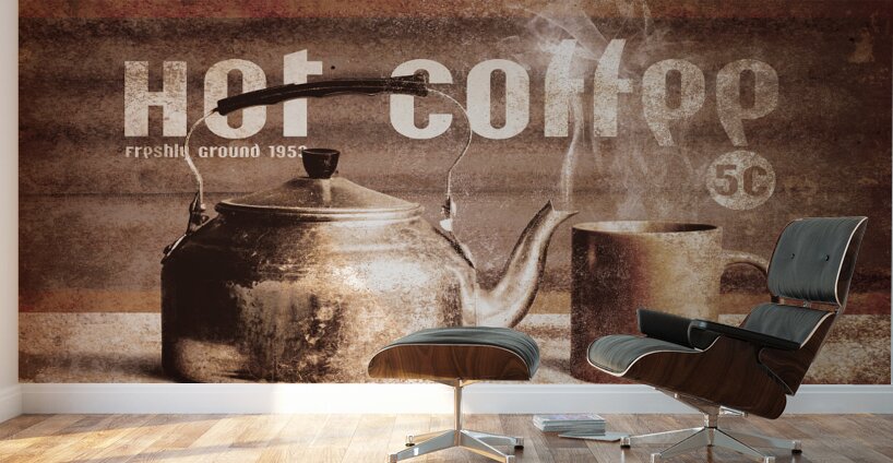 Fine art coffee shop tin sign insignia Wall Murals