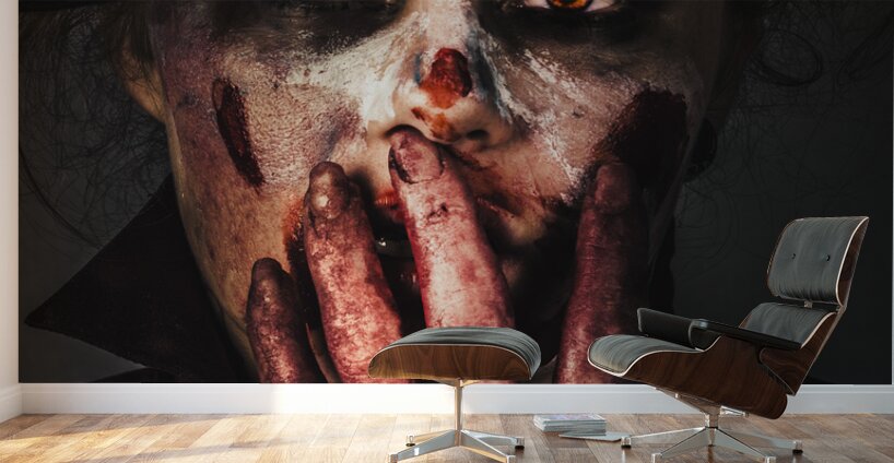 Dark face of fear. Fright night Wall Murals