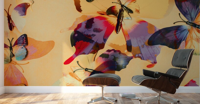 Group of Butterflies with Colorful Wings Wall Murals