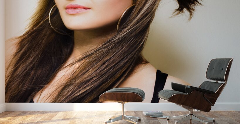 Female fashion model with wind blown hair Wall Murals