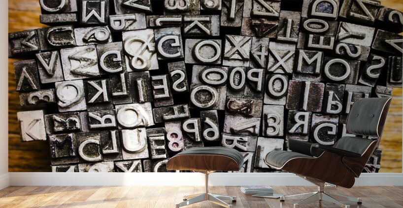 Retro typesetting in print Wall Murals