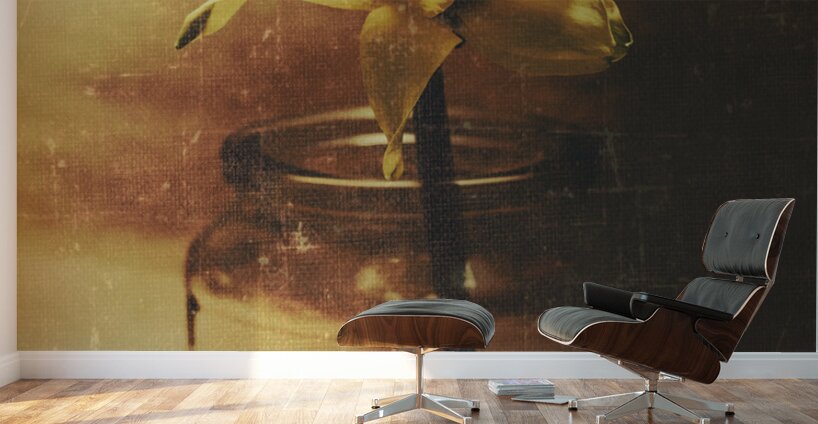 Vintage daffodil flower art Wall Murals