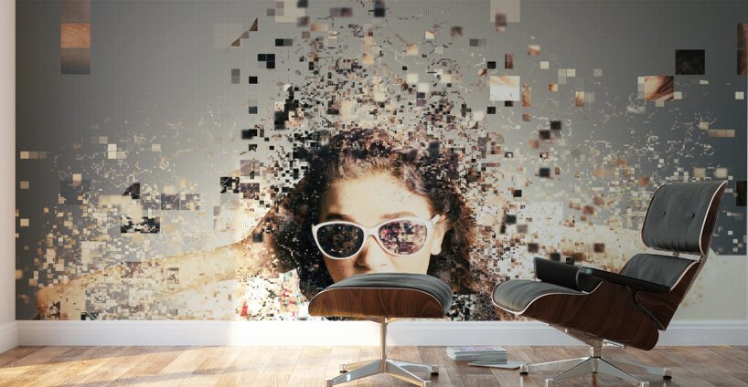 Pixel pinup in 3D printing download Wall Murals