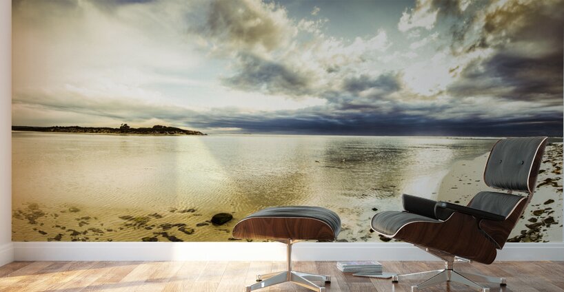 Beach panorama of a sunrise over the sea Wall Murals