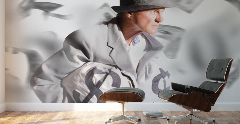 The running dollar collapse Wall Murals