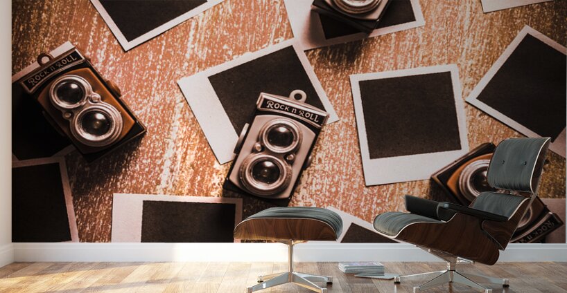 Abstract retro camera background Wall Murals