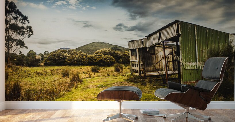 Rural abandoned shed in old rural countryside Wall Murals