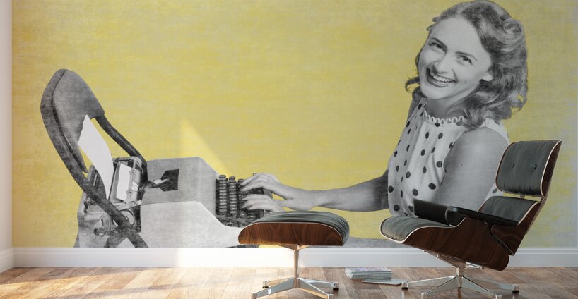 Vintage typewriter advertising Wall Murals