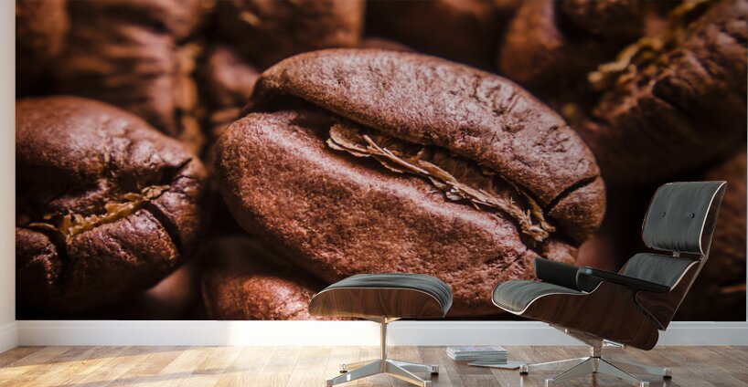 Roasted coffee bean macro Wall Murals
