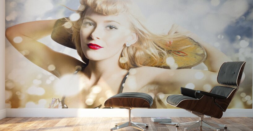Creative skateboarding pin up Wall Murals