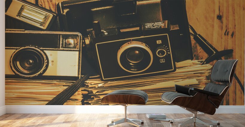 Vintage photography stack Wall Murals