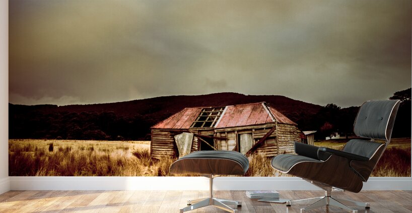 Collapsing old wooden farm building Wall Murals
