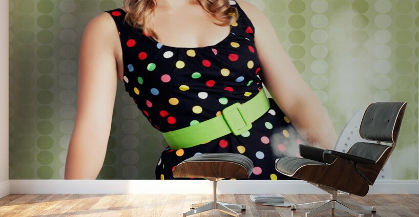 Fifties Classic Portrait Retro House Work Woman Wall Murals