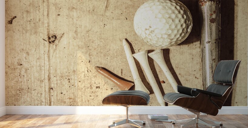 Rustic golf club memorabilia Wall Murals