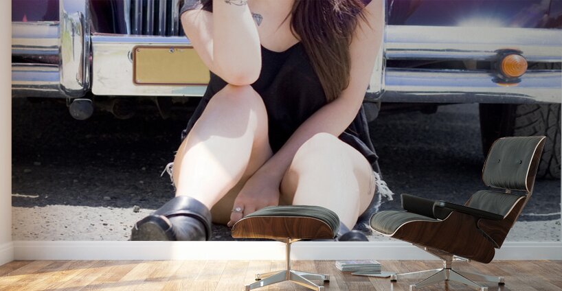 Mechanic Fixing Car Wall Murals