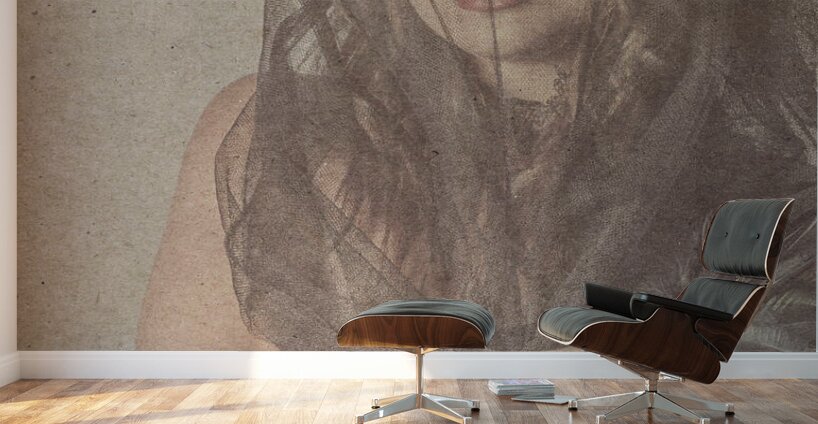 Young woman posing in opulent vintage fashion Wall Murals