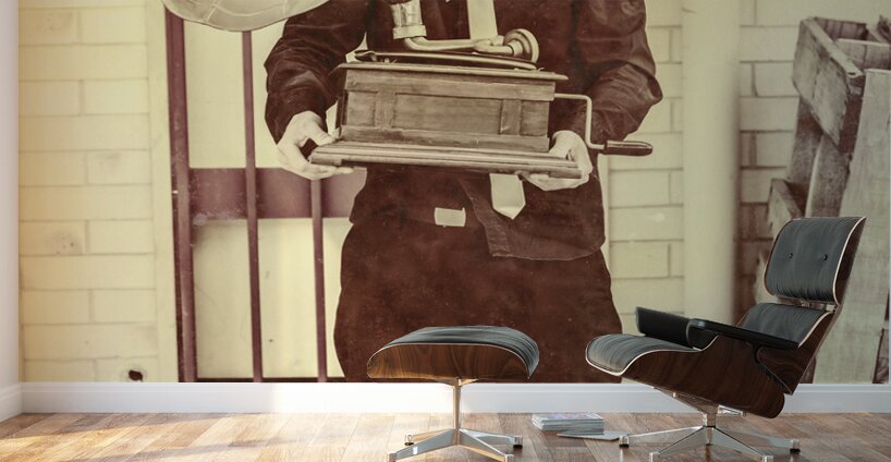 Jazz man in the back alley Wall Murals