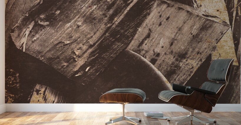 Antique photo of an axe and wood splitter Wall Murals