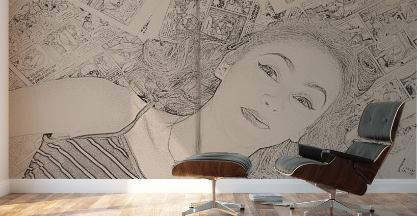 Pop art comic book pin-up Wall Murals