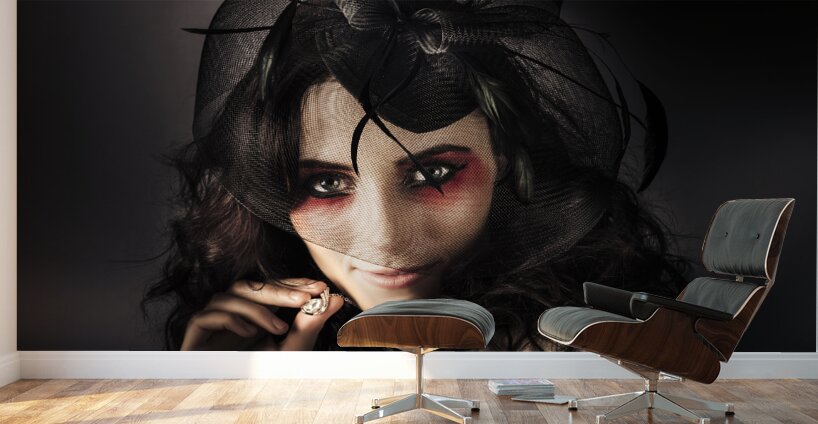 Beautiful Jewellery Woman Wearing Necklace Wall Murals