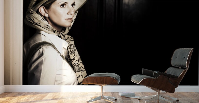 Lady In Vintage Attire At Night Wall Murals