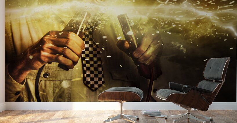 Start up business man with explosive idea Wall Murals