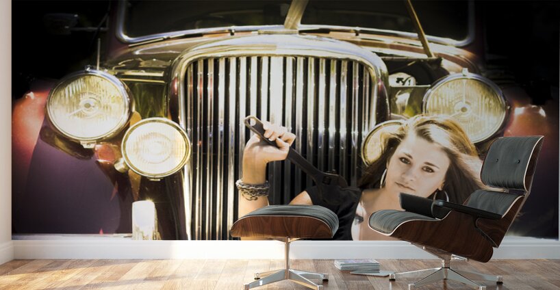 Female Auto Mechanic Wall Murals