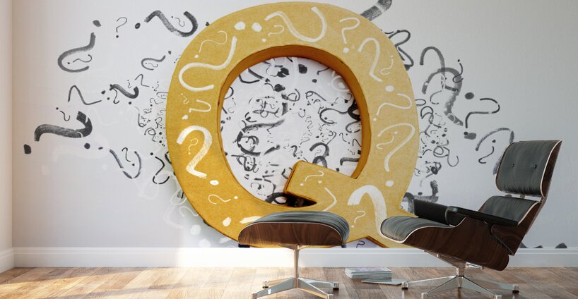 Questions in need of answers on white background Wall Murals