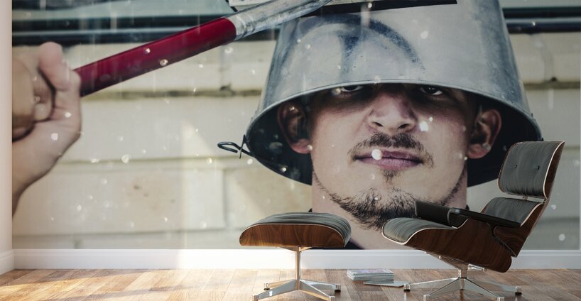 umorous window washer Wall Murals