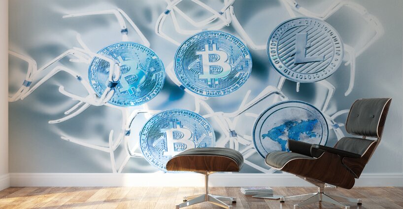Blockchain network Wall Murals
