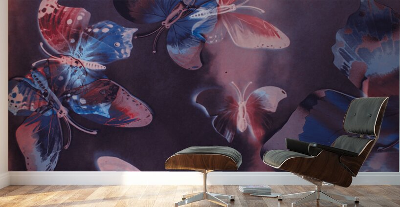 Artistic colorful butterfly design Wall Murals
