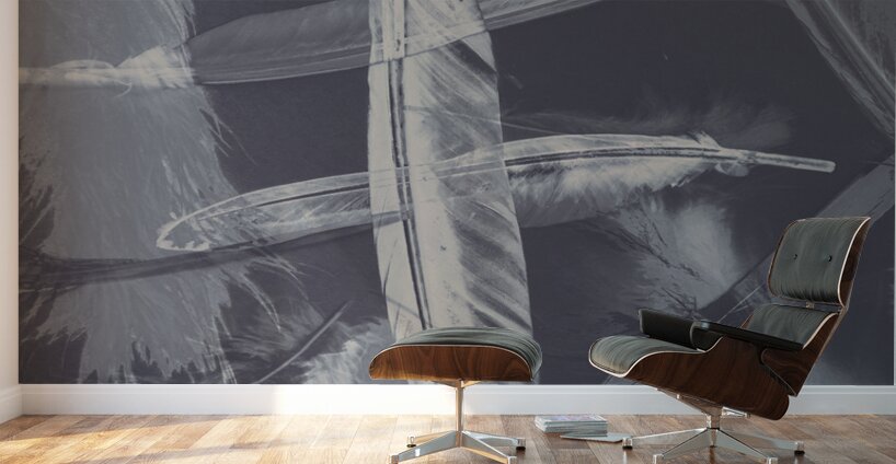 Flying featherabstract background Wall Murals