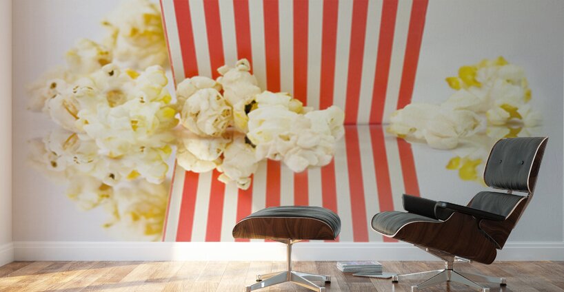 Iconic Striped Popcorn Carton Wall Murals