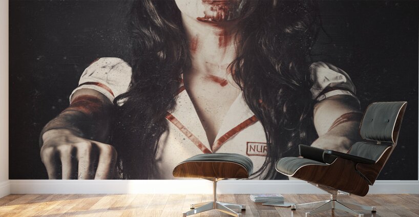 Vintage walking dead horror nurse Wall Murals