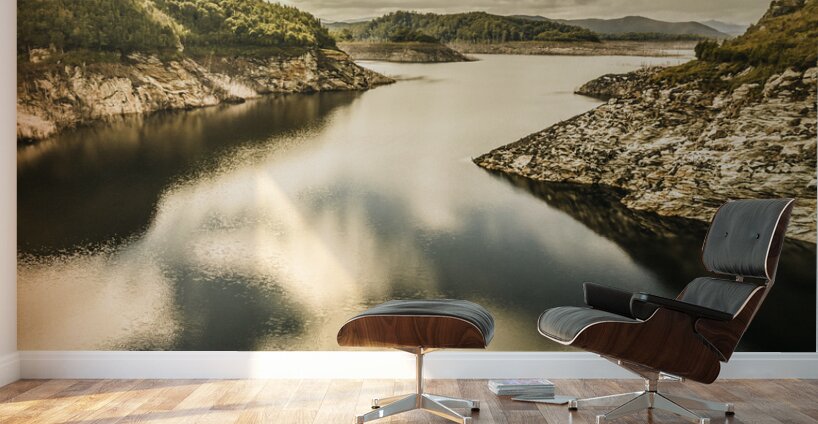 Cloudy blue lakes Wall Murals