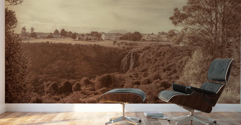 Vintage fine art landscape. Tasmania country towns Wall Murals