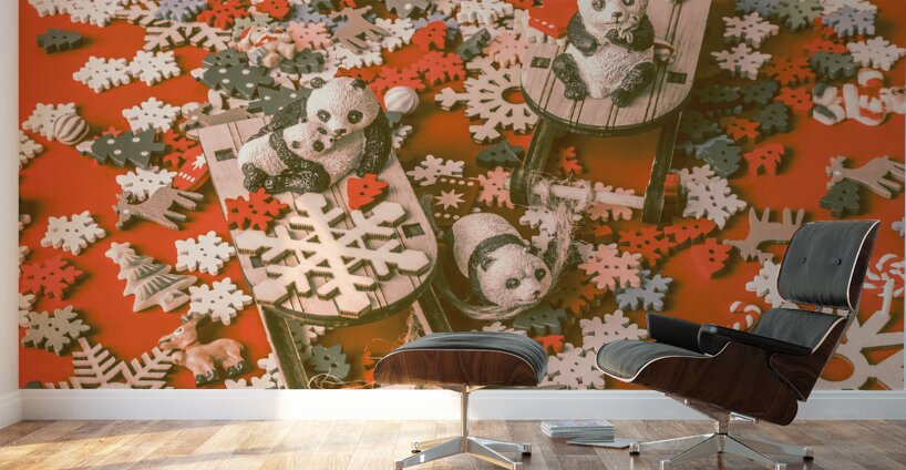 Panda Christmas Wall Murals