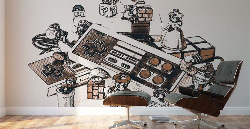 A retro gaming landscape Wall Murals