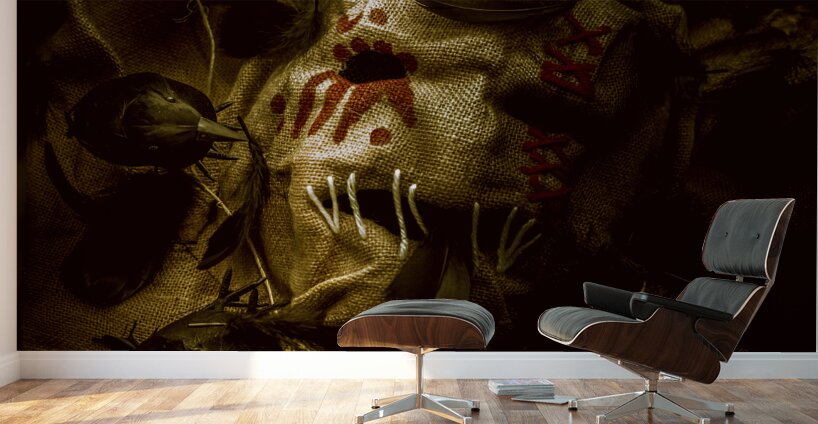 Burlap and feather Wall Murals