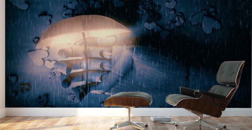 A light in the rain Wall Murals