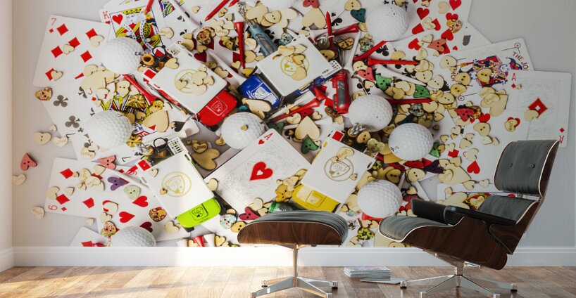 Coursing hearts Wall Murals